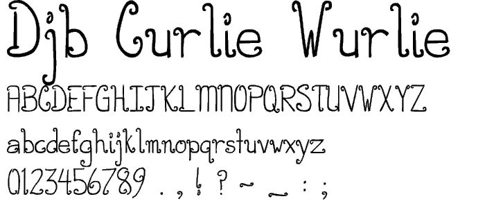 DJB CURLIE WURLIE font